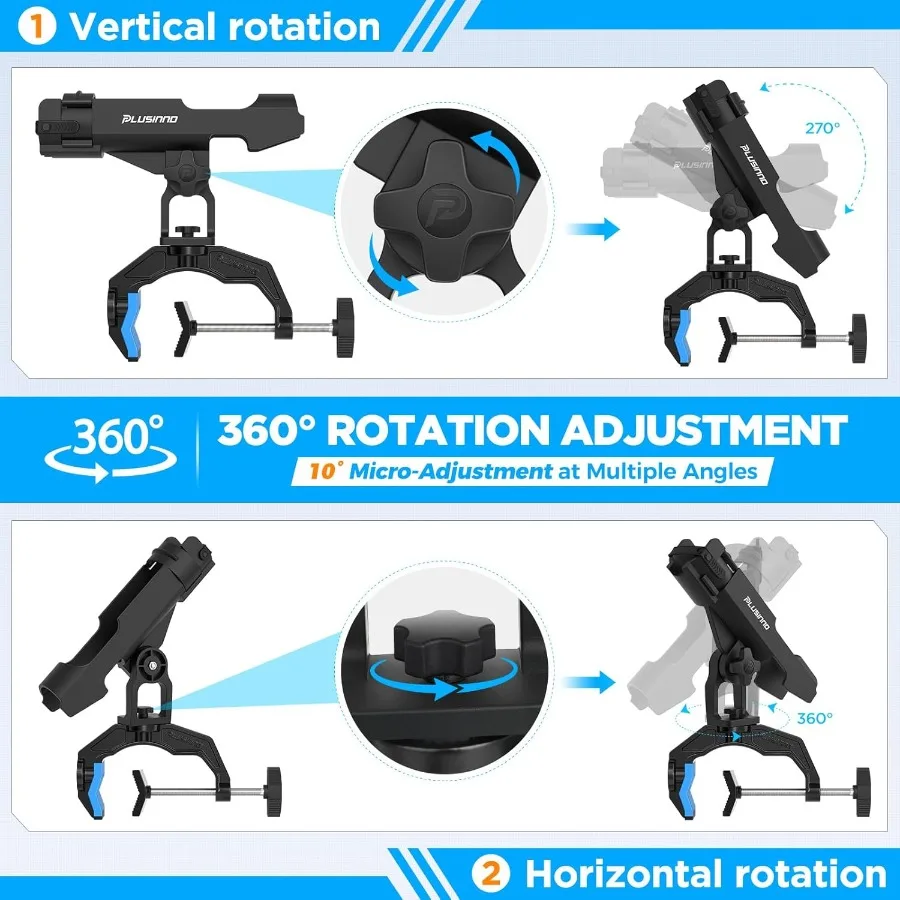 PLUSINNO 1/2/4 حزمة حاملي صنارة الصيد لقارب الصيد قضيب حامل مع تكبير المشبك تصميم مبتكر مزدوج على شكل حرف V صالح Roun #6
