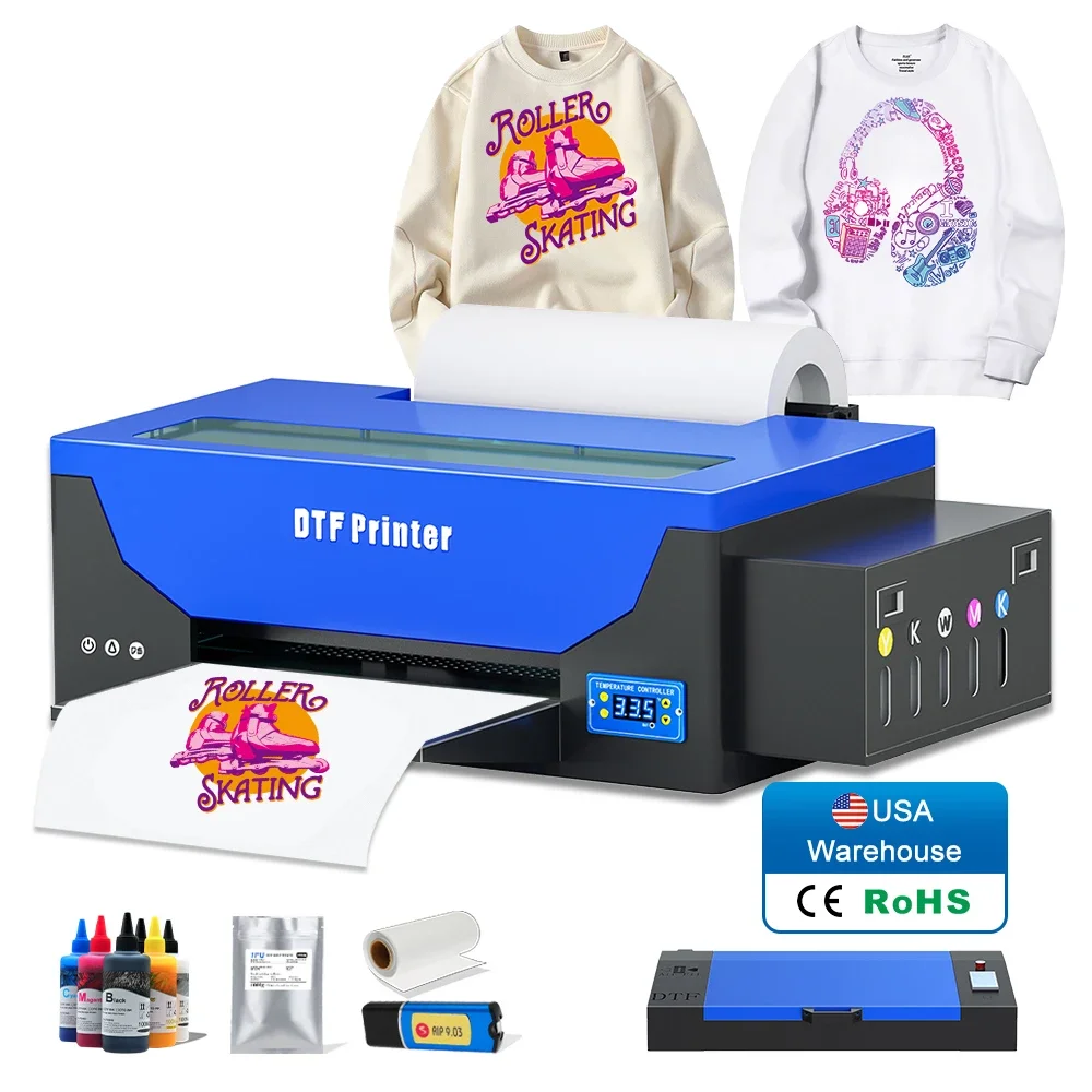 High speed L1800 digital printer dtf ciss ink system white toner pet film for t shirt transfer printing Machine dtf printer