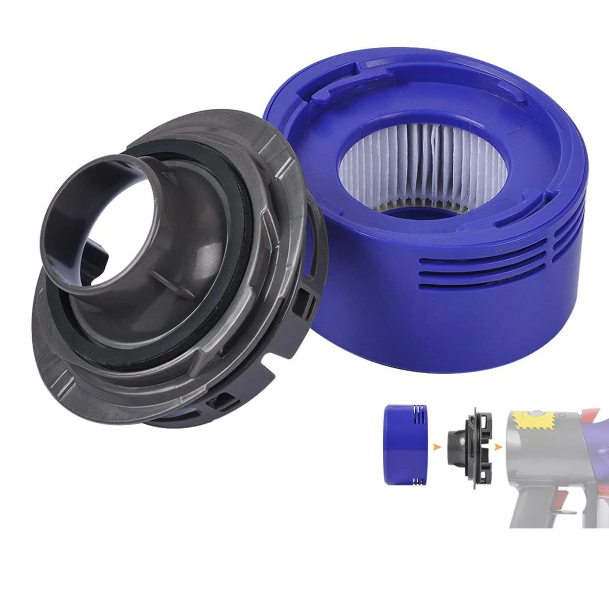 Motor Rear Cover & Rear HEPA Filter Kit Replacemnet for Dyson V7 V8 Vacuum Cleaner Accessories