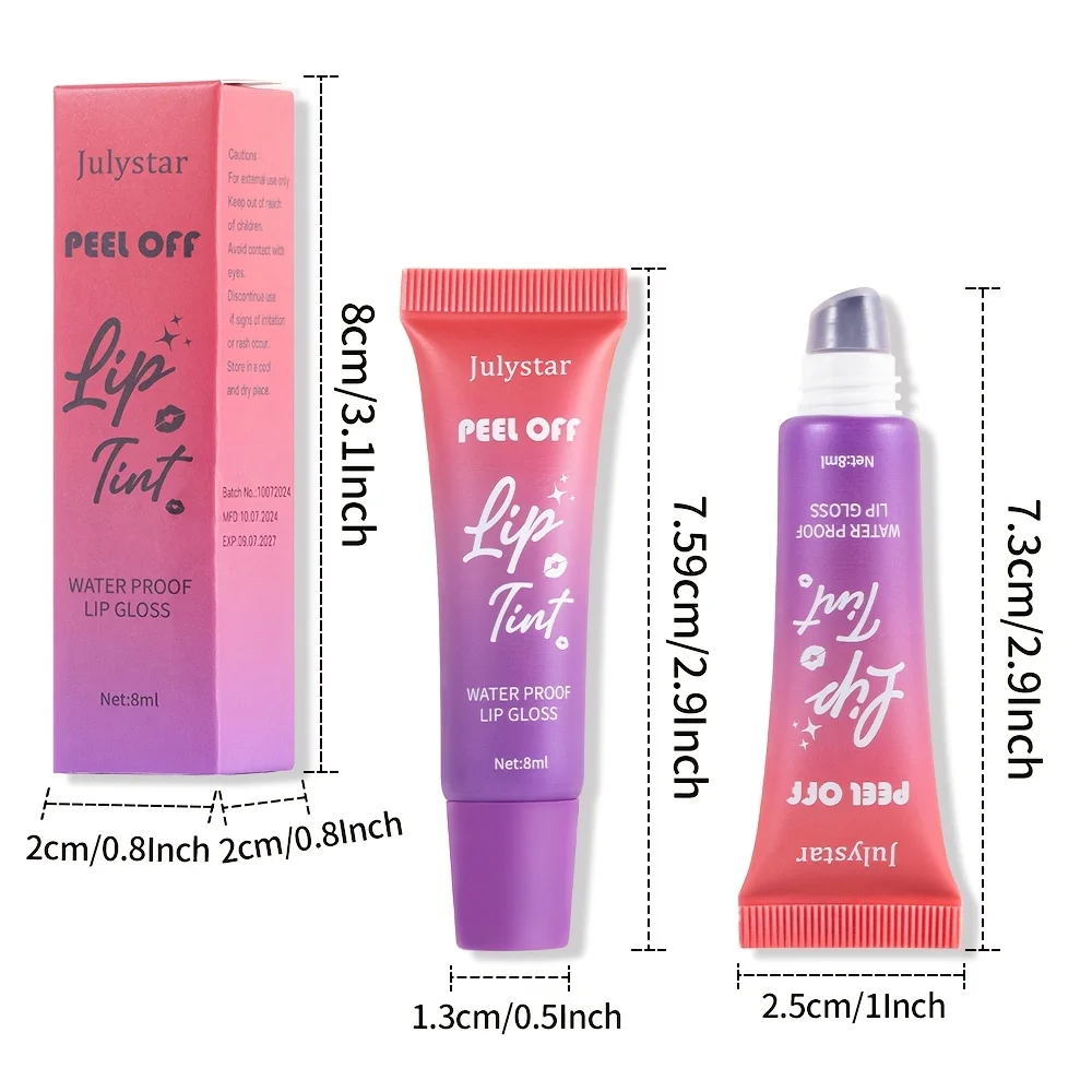 Teinte à lèvres mate Peel-Off – Tache à lèvres imperméable parfumée fruitée, couleur longue durée avec finition mate, maquillage pour les lèvres qui ne se décolore pas