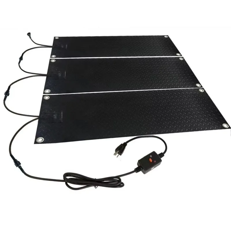 Heated Snow Melting Mat Rubber Ice and Snow Heating Pad with Power Cord Graphene Heating for Outdoor Stairs and Sidewalks