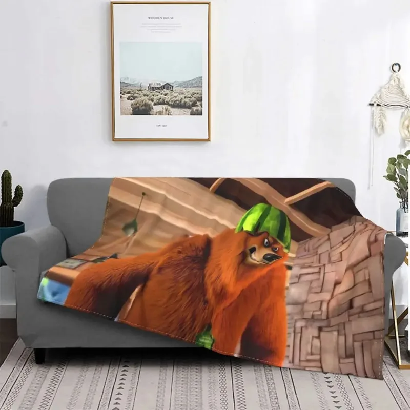 

Cute Lemmings Baby Blankets Fleece Spring Autumn Bear Anime Breathable Thin Throw Blanket for Home Office Rug Piece