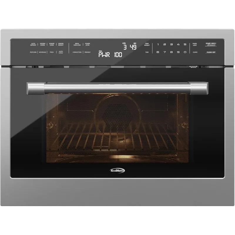 

24 Inch Built-in Convection Oven and Microwave Combination,Soft Close Door, 1000 Watt Power,Stainless Steel Finish,Touch Control