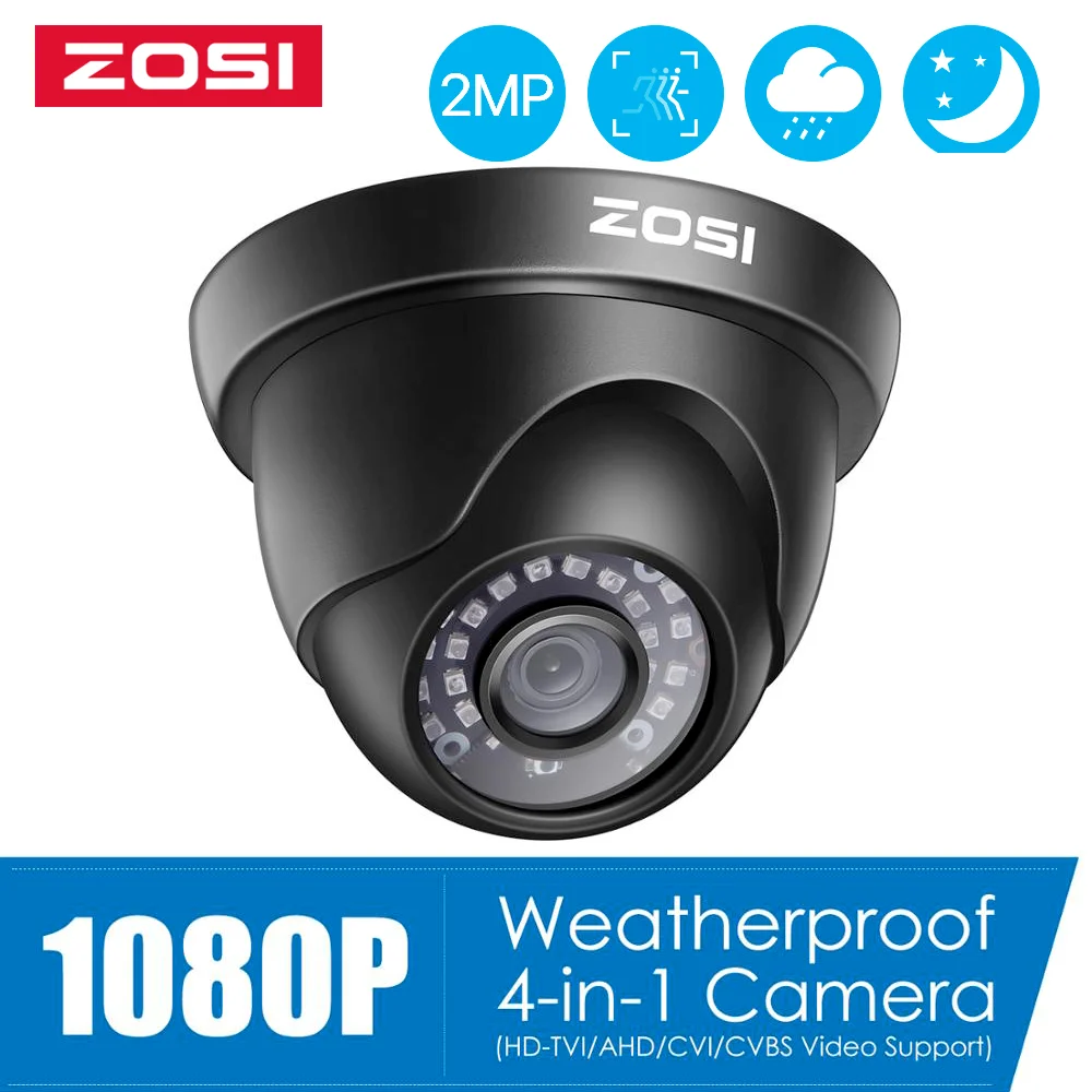 

ZOSI 1080P 2MP TVI CVI AHD CVBS 4-in-1 Video Surveillance Outdoor Dome Camera HD Weatherproof Home CCTV Security Camera System