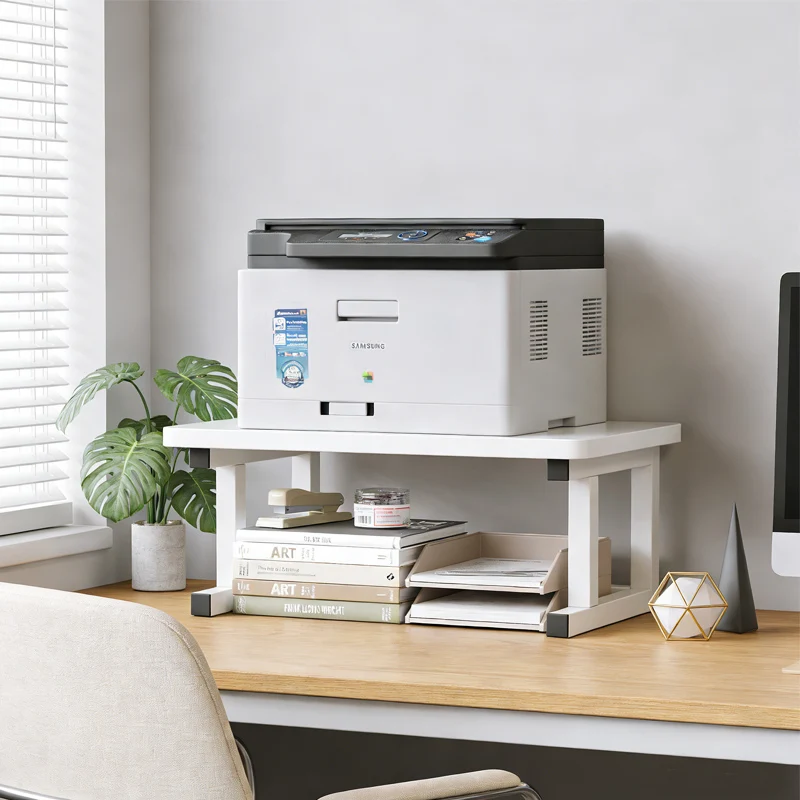 office-desktop-printer-stand-multi-functional-document-storage-rack-double-layer-workstation-shelf-simple-style-no-installation