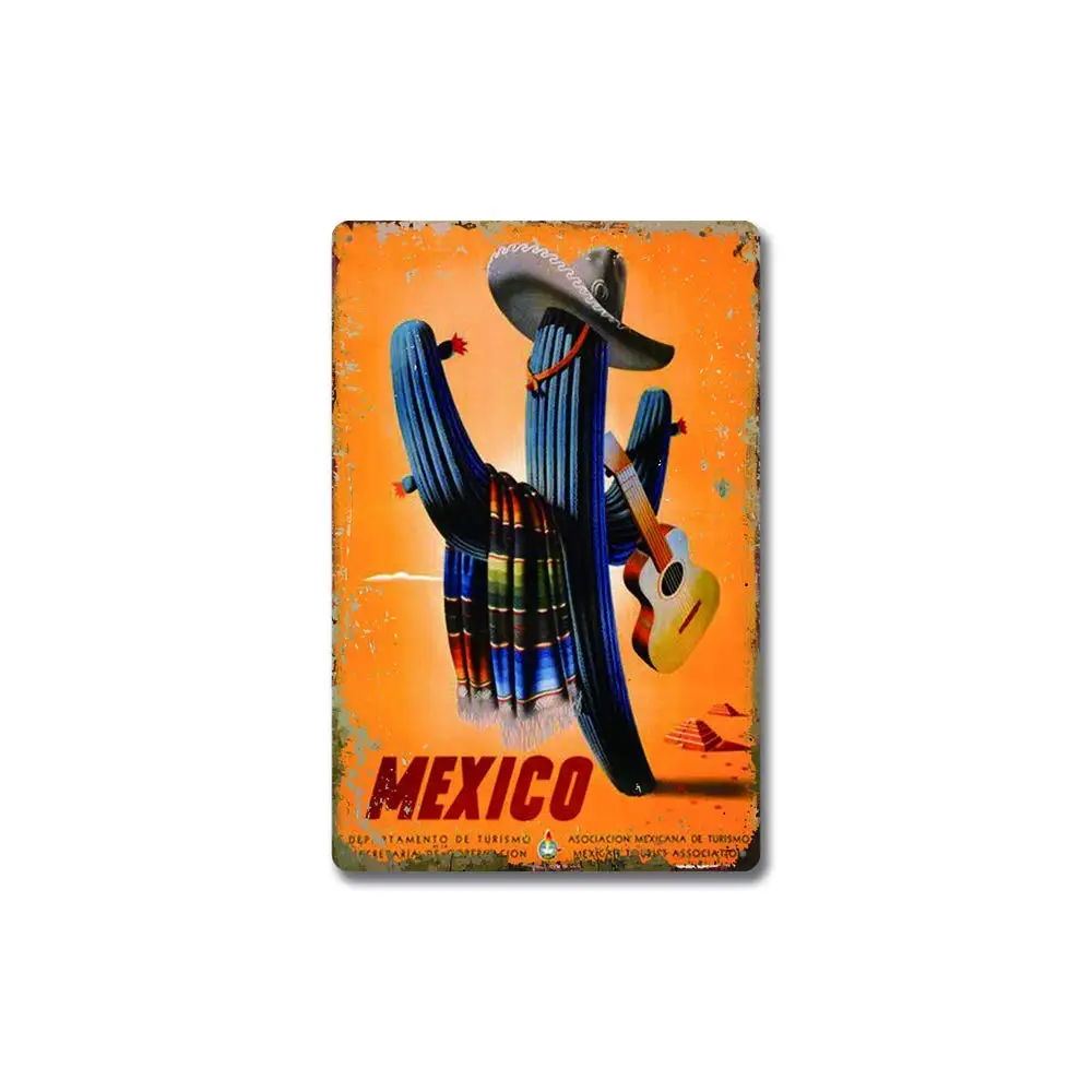 

SLALL Modern Mexico Amorous Feelings ! Retro Street Sign Household Metal Tin Sign Bar Cafe Car Motorcycle Garage Decoration Supp