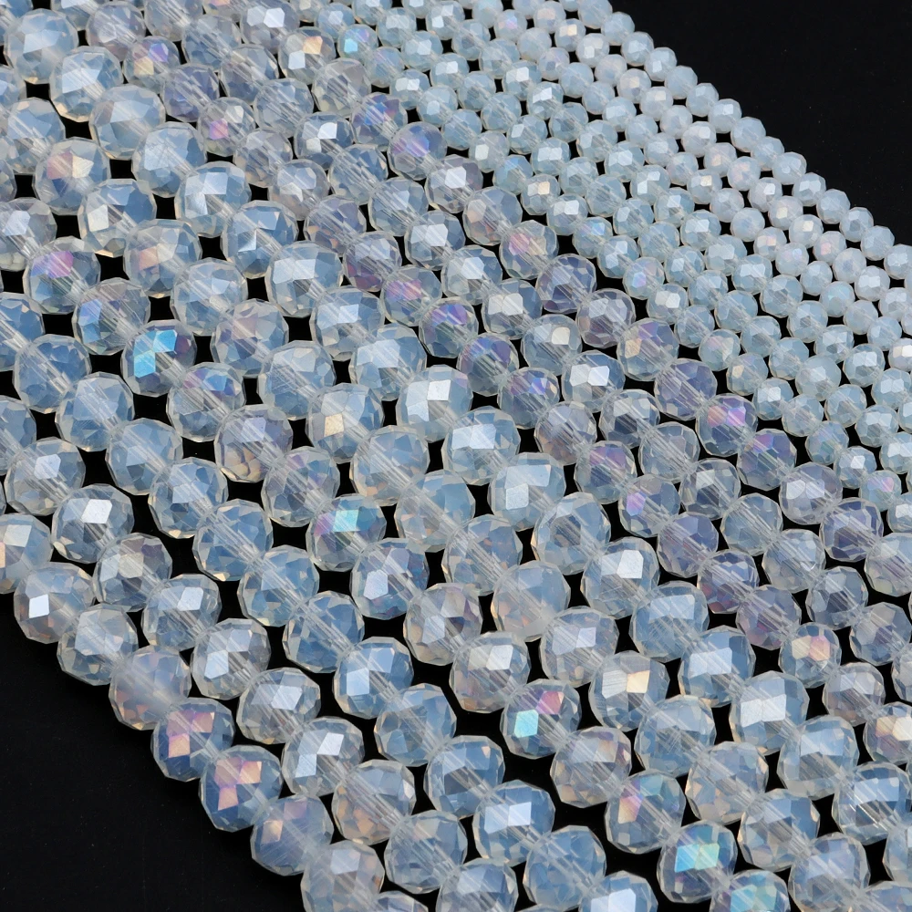 3/4/6/8/10mm Bunte Facettierte Kristall Glas Perlen Lose Spacer Perlen Für Schmuck Machen DIY Armband Halskette Zubehör