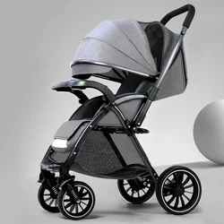 Lightweight Baby Stroller Can Sit or Lie Down Multifunctional Travel Stroller Folding Newborn Two-way Seat Four-wheeled Stroller