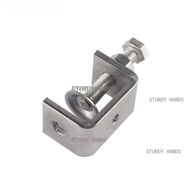 Зажим из нержавеющей стали 304. Регулируемый C-образный зажим. Квадратный зажим для стальных труб. Шестигранный болт. Крепеж для аппаратных инструментов. Настольный фиксированный держатель.