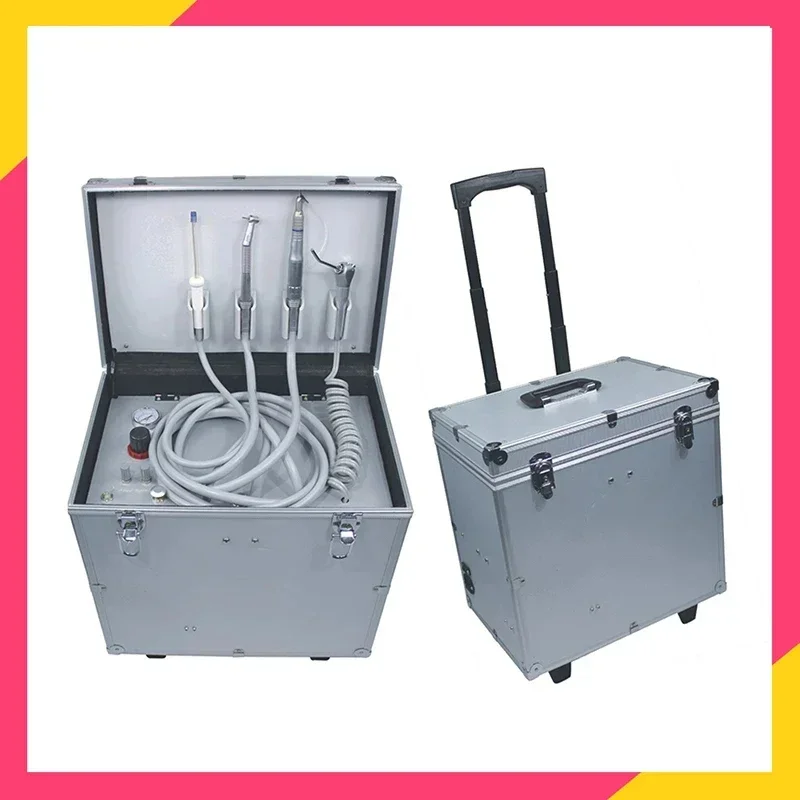 New Model High Quality Portable Dental Unit with Three Way Syringe Oilless Air Compressor BD402A