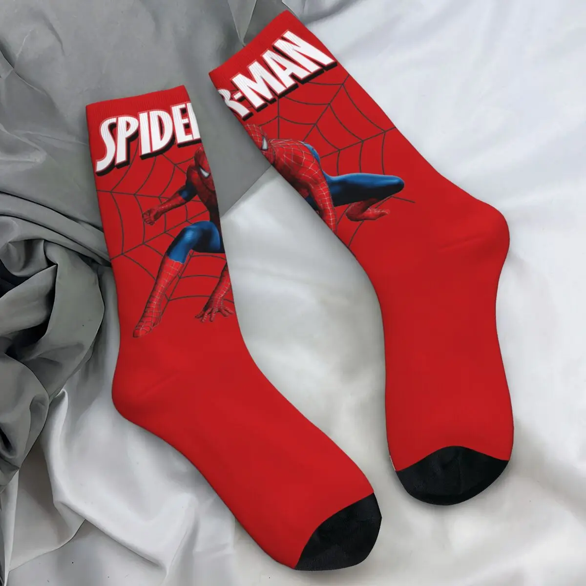 Spider-Man Marvel Stockings Men animation Socks Medium Soft Funny Socks Winter Running Sports Anti Sweat Graphic Socks Present