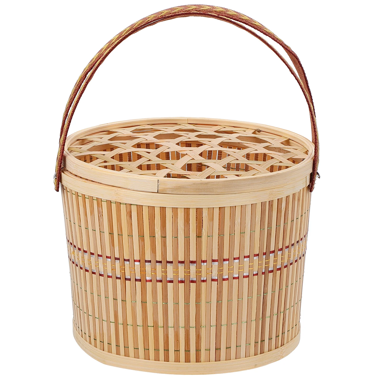 Portable Egg Basket Food Fruits French Fries Handmade Storage Bamboo Sundry Bride