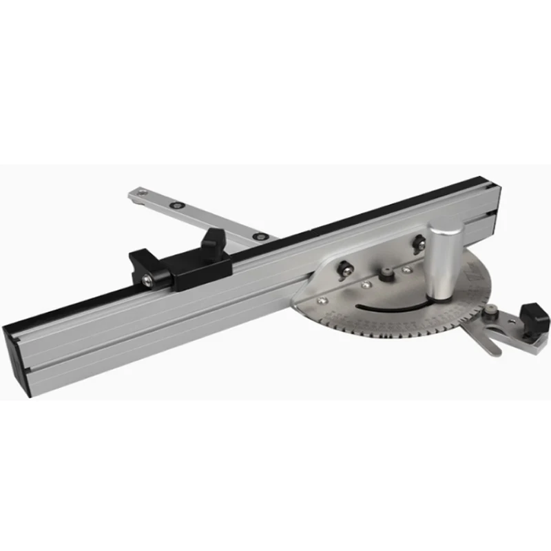 1 Set Miter Gauge with 450MM Aluminum Profile Fence Track Stop for Table Saw Router Woodworking Assembly Angle Ruler