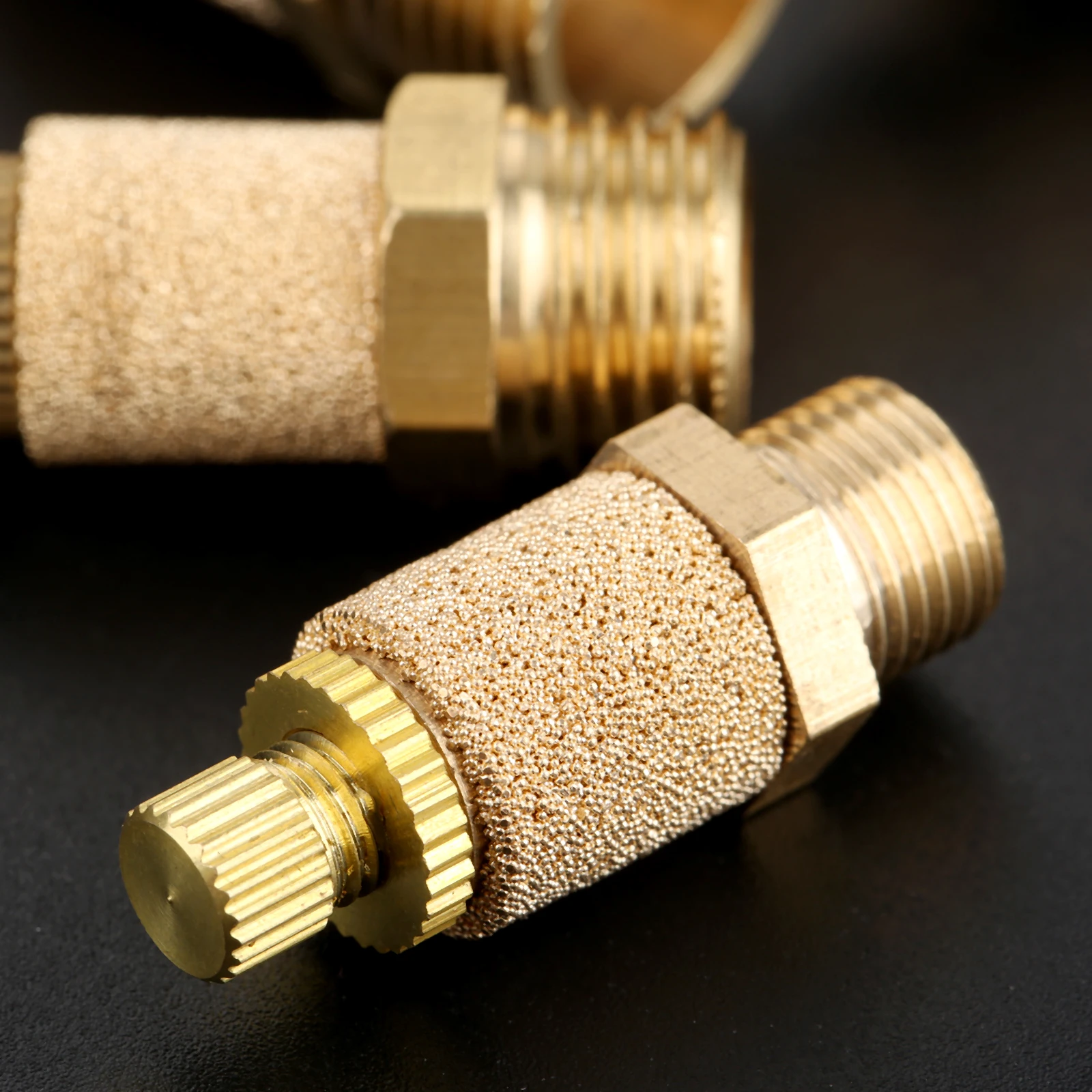 Silencieux de contrôle de débit pneumatique en laiton, 10 pièces, SLL-01 1/8 "SLL-02 1/4", filetage de filtre d'échappement, cylindre de silencieux hexagonal, réservoir de Valve