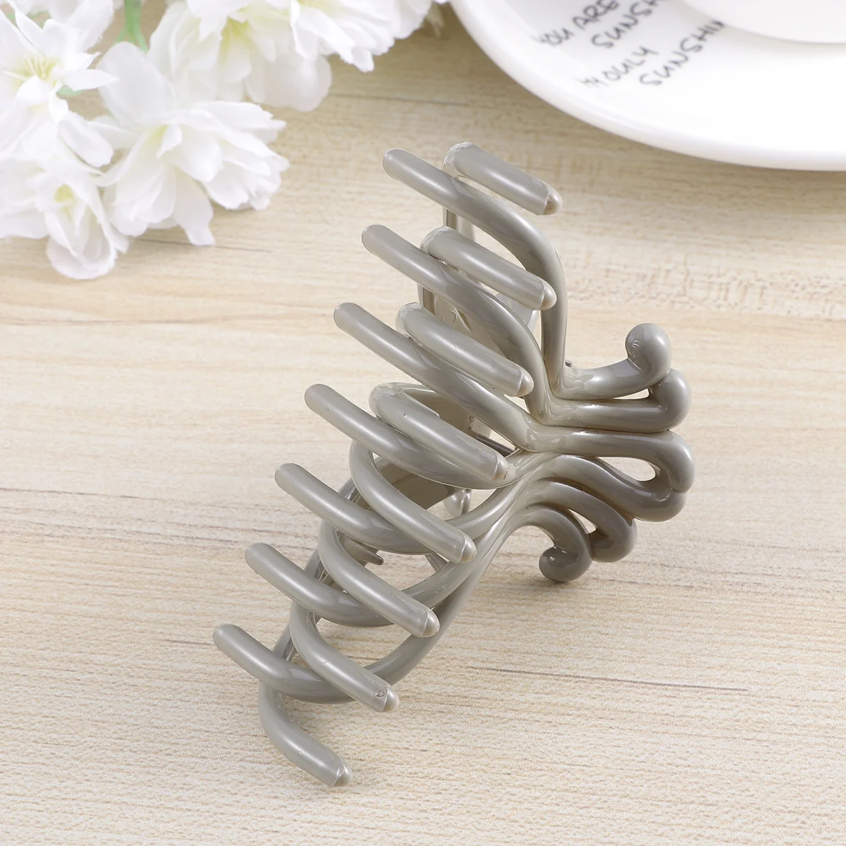 

Светло-серый женский зажим для волос, пластиковые прочные зажимы для волос, зажим для челюстей, нескользящий головной убор для женщин, душа, помолвка, повседневная одежда