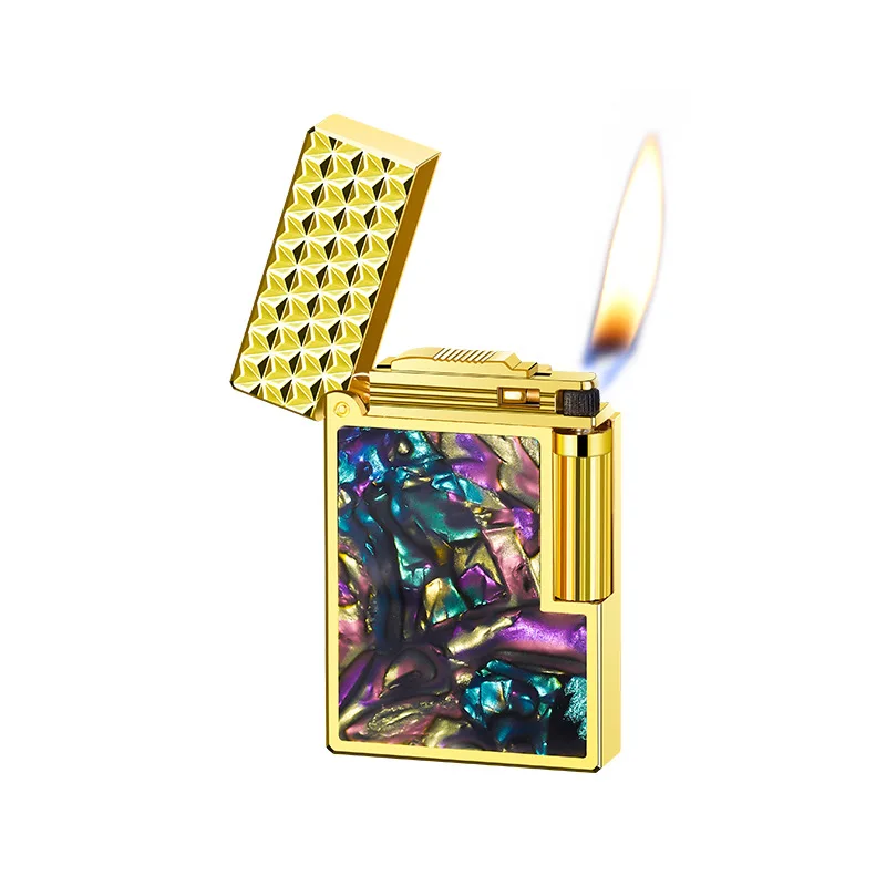 Personalized Square Metal Langsheng Lighter Mini Unusual Butane Gas Lighter Cigarette Lighters Smoking Accessories 2023 NEW