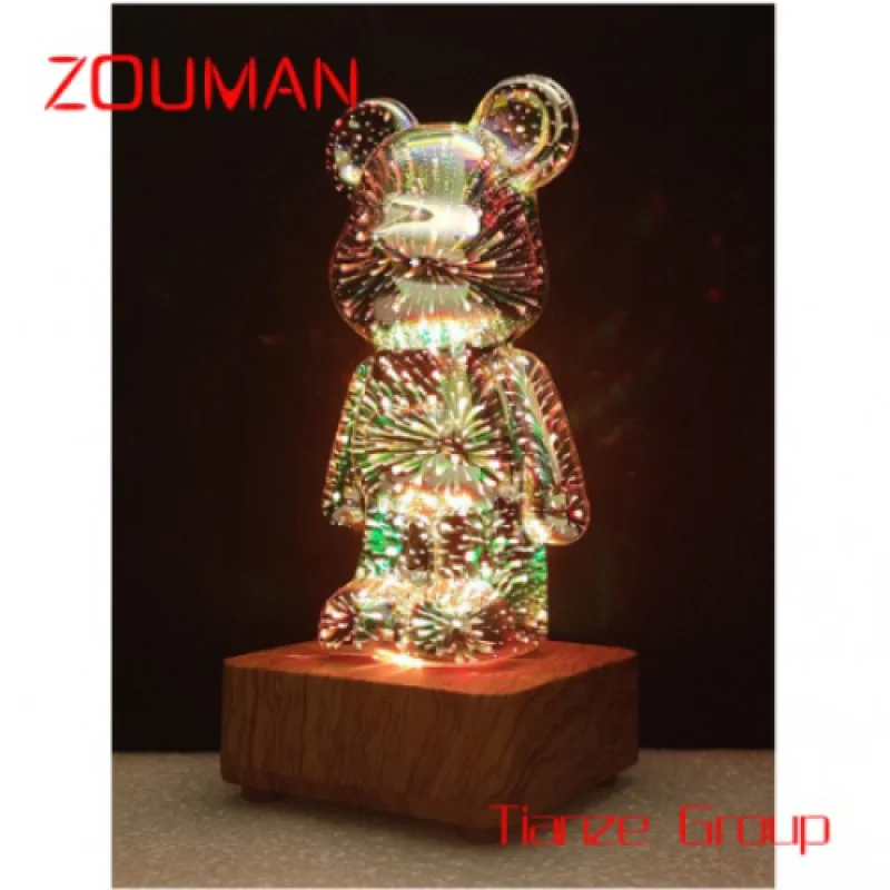 Custom , 3D magic bear light night light for kids atmosphere colorful table lamp for living room