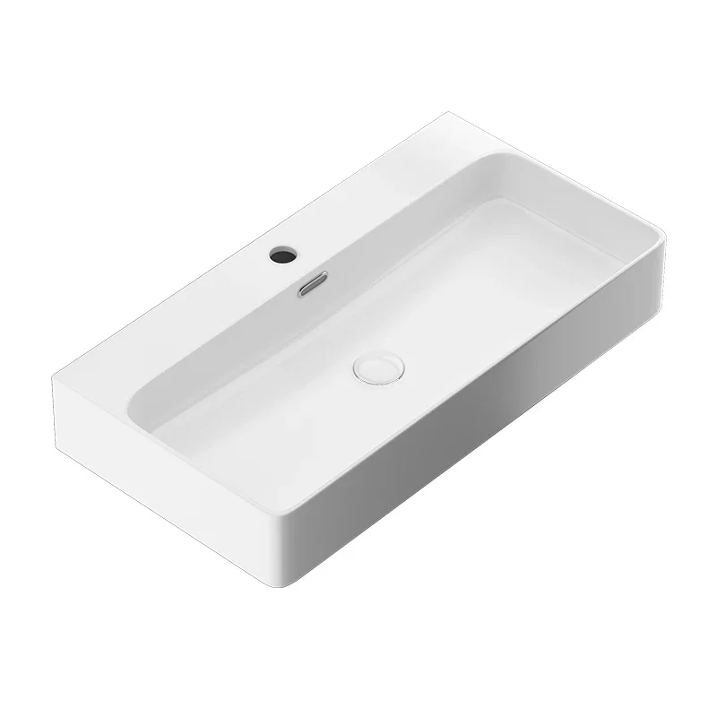 

1Minimalist Household White Inter-Platform Basin Table Basin Rectangular Wash Basin Ceramic Washbasin Bathroom