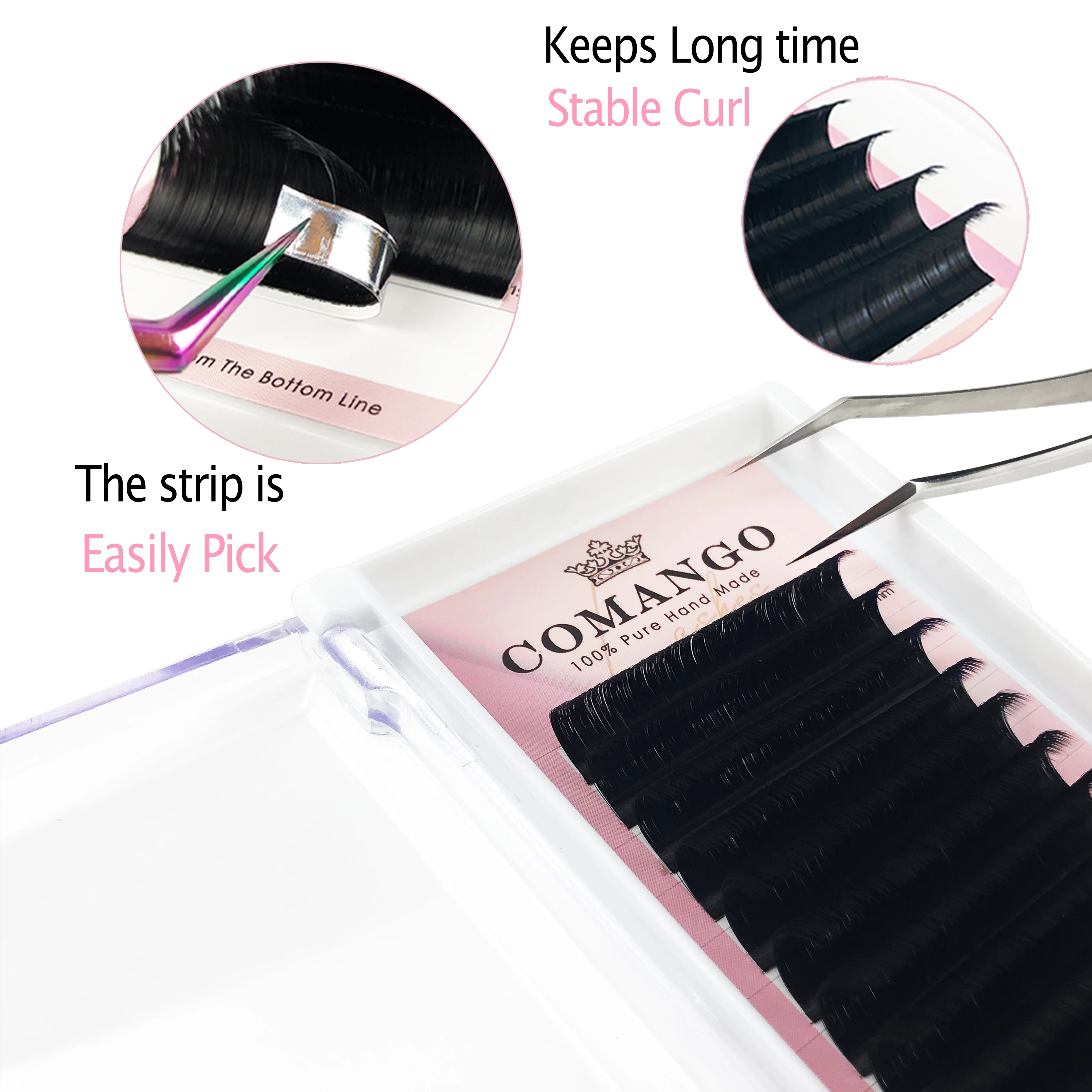 CoMango Easy Fan Lashes Extension DIY 2d/3d/4d/10d Faux Mink Blooming Eye Lash Extensions 0.03/0.05/0.07 Makeup Lashes