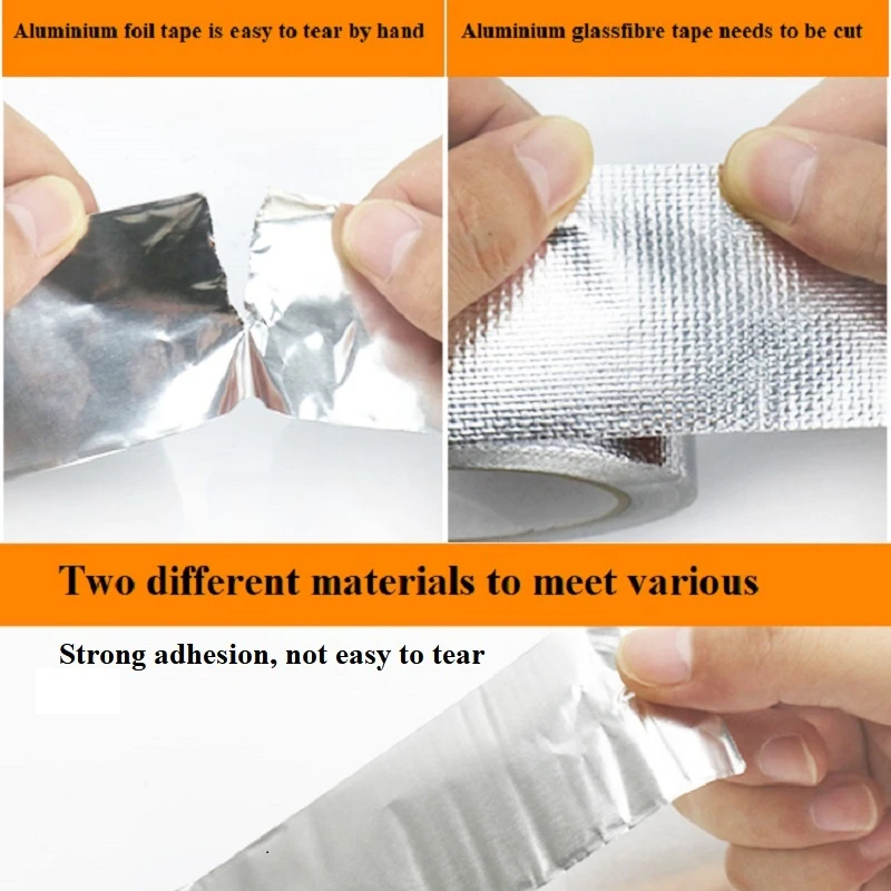 Thickness Aluminum Foil Adhesive Tape Fireproof Heat Resistant Conductive Tape High Viscosity Moisture Proof Self Adhesive Tape image 4