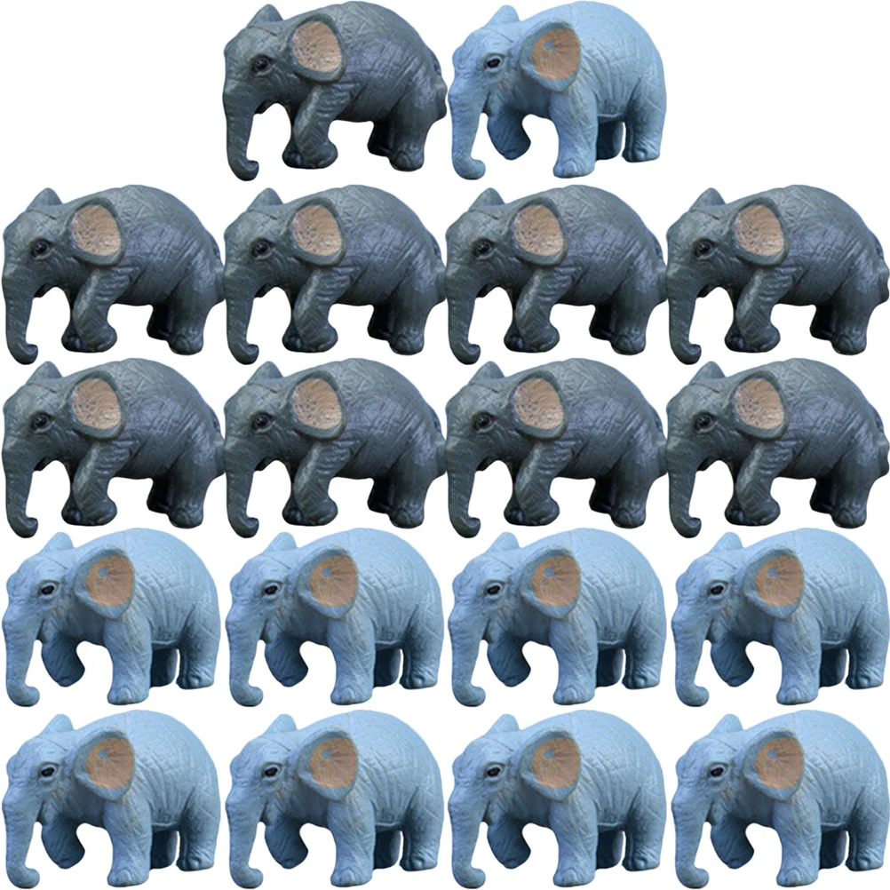

18pcs Elephant Figurines Small Animal Decor Mini Statues PVC Material Living Room Garden Ornament Tiny Toys Animal Miniatures