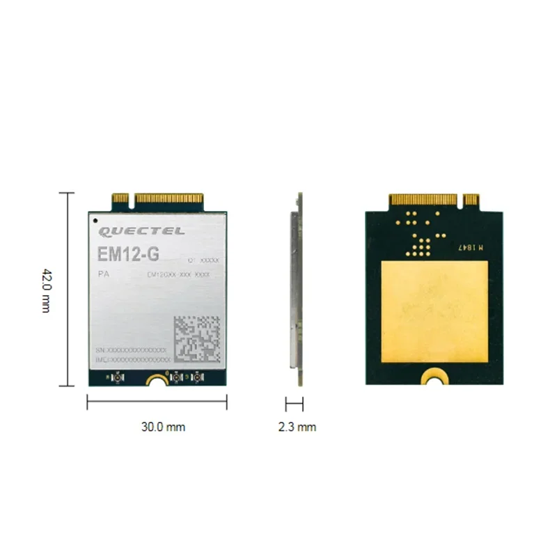 

Quectel EM12-G Cat-12 LTE-A Pro module 600Mbps downlink and 150Mbps uplink peak data rates EM12GPA-512-MSFT3 EM12