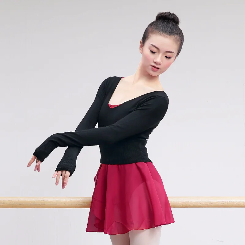 

customized women's adult ballet yoga sweater long sleeved workout outfit outerwear leotards for girls gymnastics tutu skirts