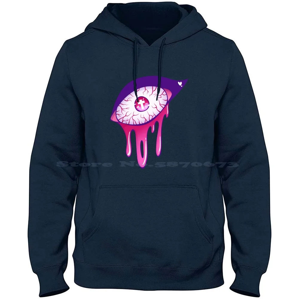 Eyebleed 100% القطن الخالص هوديي التي شيرت العين الرعب الباستيل القوطي النيون نزيف الدم Creepycute