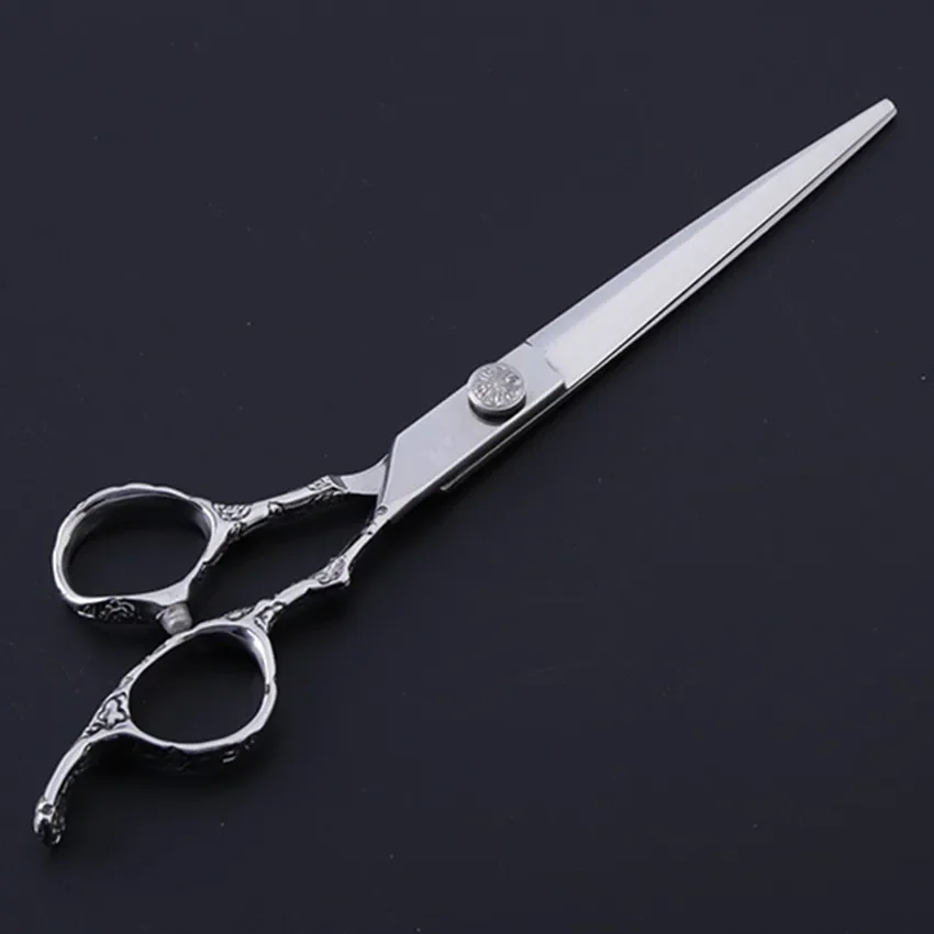 

2025 Professional 7 Inch Japan 440c Stainless Steel Hair Scissors Barber Plum Handle Hair Cutting Make Up Hairdressing Scissors