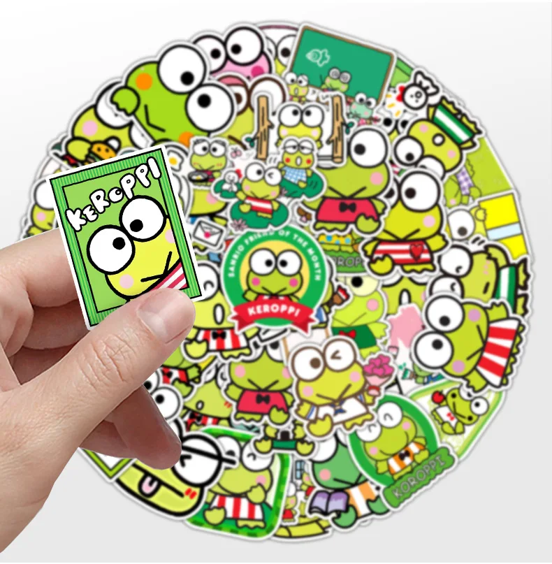 50pcs Cartoon Cute KEROKERO KEROPPI Laptop Suitcase Graffiti Decorative Stickers