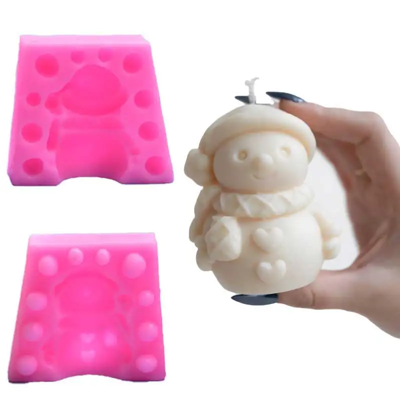 Niedliche Mini-Weihnachtsschneemann-Silikonform, Gips-Silikonform, geeignet für die Weihnachtsdekoration
