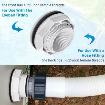 For Hayward SP1023 Pool Return Connector Plastic Thread Replacement Swimming Pool Return Connector Joint White