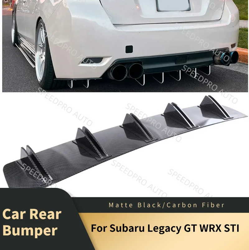 

Rear Diffuser 5 Fins Shark Bumper Splitter Spoiler Lip For S-ubaru Legacy GT WRX STI Car Body Kit Accessories Carbon Fiber