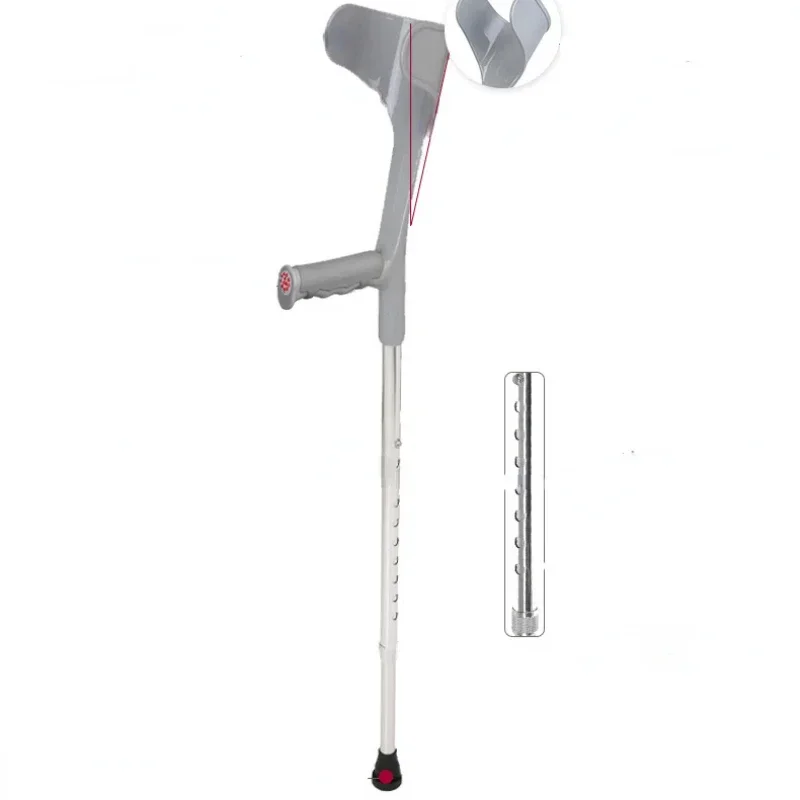 Foldable Fracture Support Crutch, Lightweight Adjustable Underarm Aid, Comfortable Elbow Design,  Rehabilitation Crutch