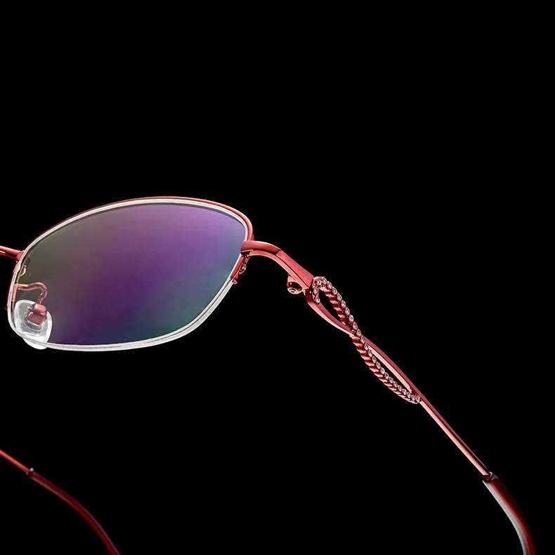 53-18 نظارات قراءة جديدة خفيفة للغاية للنساء بنصف إطار بيضاوي مضاد للأزرق عدسات طبية مخصصة لقصر النظر الاستجماتيزم #2