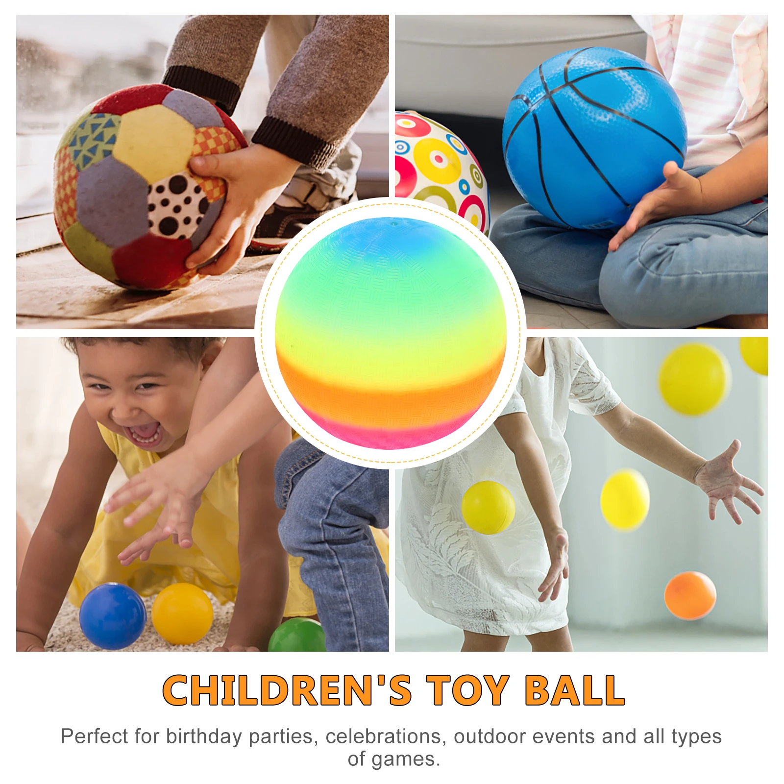 

6 Pcs Play Football Environmentally Friendly Rainbow Child Kickball Balls for Pit Flaping