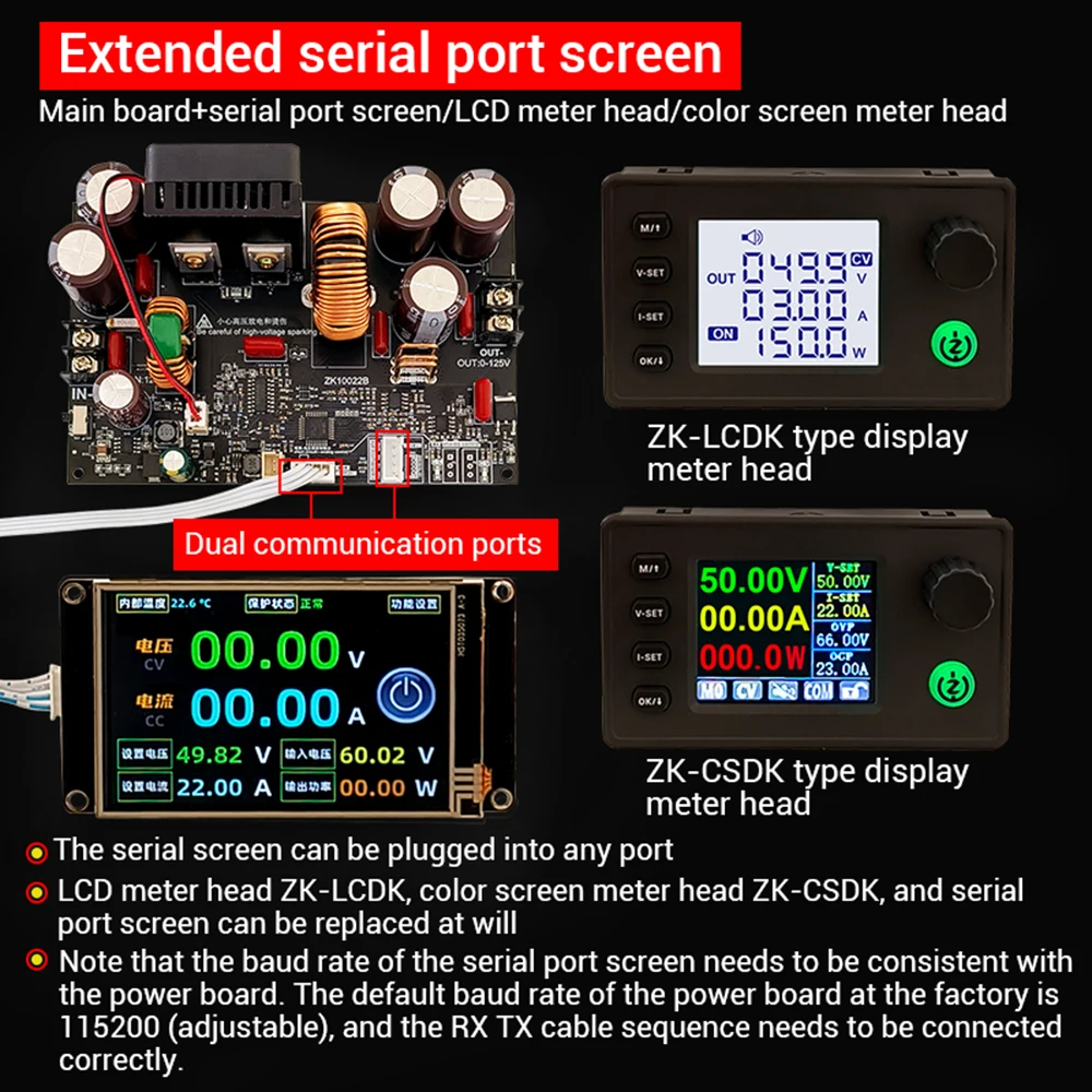 ZK-10022 DC12-140V Numerical Control Buck Module Adjustable Constant Voltage and Constant Current Voltage Regulator Power Supply