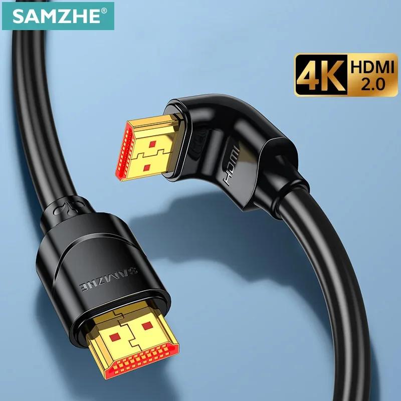 SAMZHE Kąt 90/270 stopni Kabel HDMI 4K/60 Hz Kompatybilny z HDMI 2.0 Kabel Video Audio Kabel HDMI do RTX 3080 PS4 Xbox