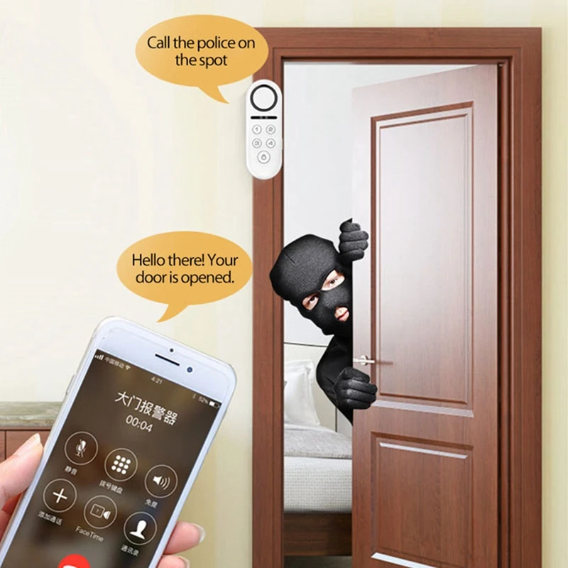 Tuya Smart Door Window Alarm Sensor Door Magnetic Remote Sound And Light Password Disarm Tuya Smart Home