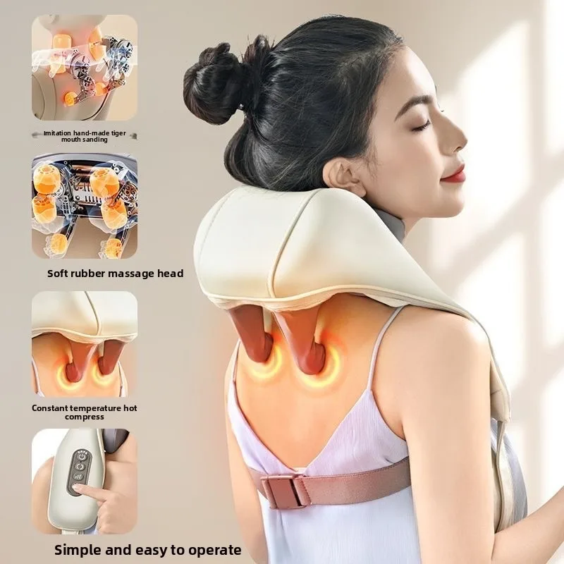

Wireless Neck And Back Massager Neck And Shoulder Kneading Massage Shawl Neck Cervical Relaxing Trapezius Massager