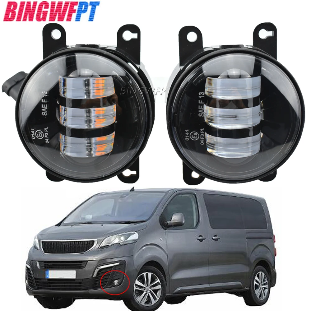 Super Bright LED Fog Lamps Fog Lights For Peugeot Traveller 2016-2018 For Peugeot 107 Hatchback 2005 Onwards Fog Lamp Assembly