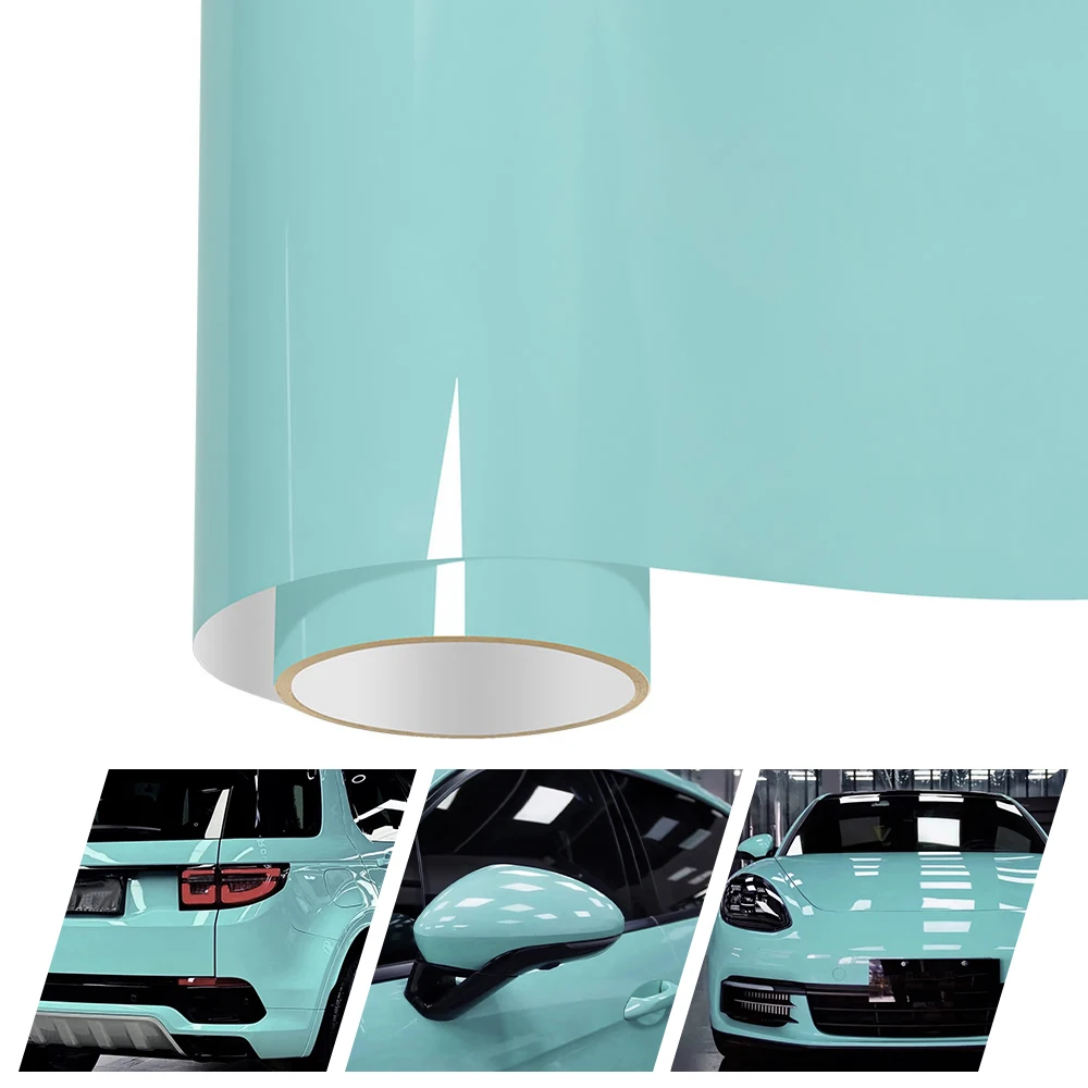 

Platinum Tanager Blue Green Vinyl Car Sticker Wrap Shiny Foil Self Adhesive Film Bubble Free Vehicle Window Trim Car Accessories