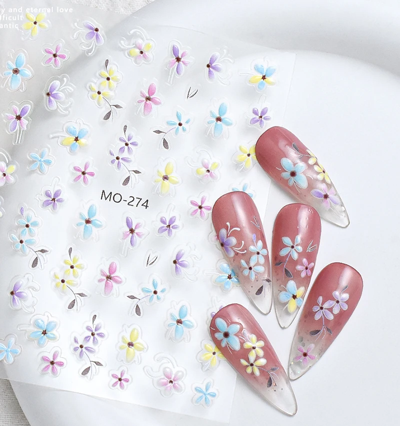 5d تنقش الربيع هلام بتلات الأزهار الجليدية الزهور الصغيرة مسمار ملصقات فنية ملصقات ل رسومات أظافر عمليات تجميل الأظافر نصائح زينة