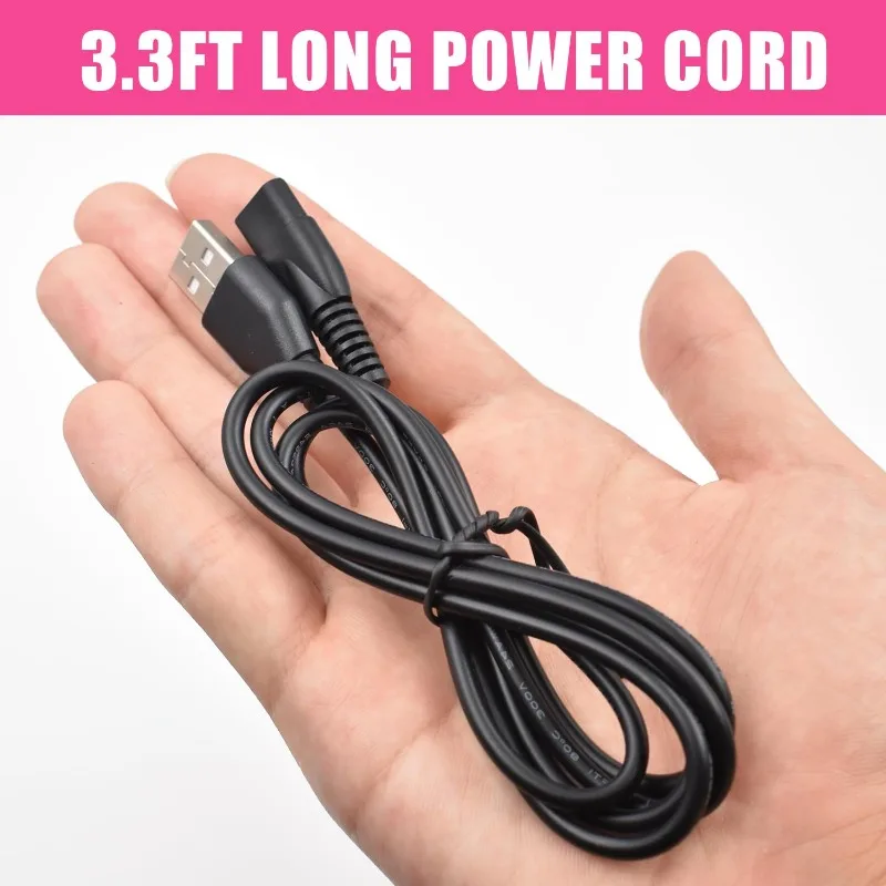 Cargador USB Compatible con cortapelos, Cable de carga de repuesto, Cable de alimentación para hombres