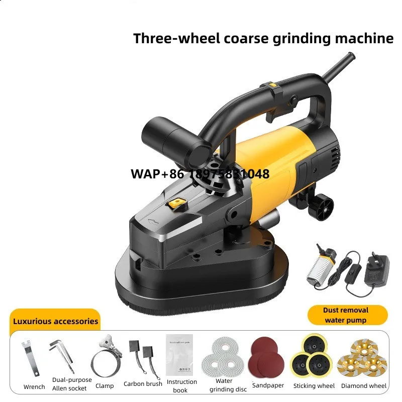 

The most popular professional concrete flat grinder polishing machine three-head hand-held concrete grinder