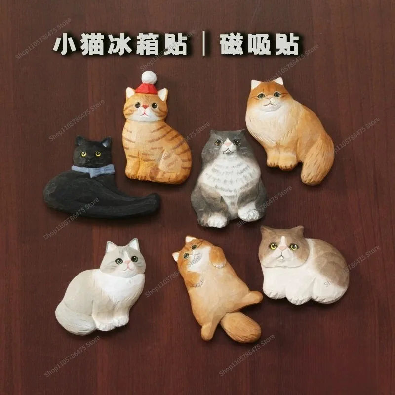 For Cute Cartoon Cat Fridge Magnet, Creative Animal Magnetic Sticker for Refrigerator