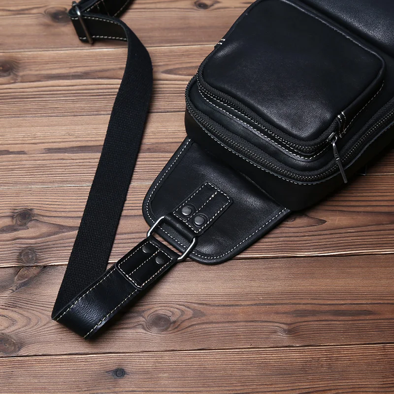 Neue Echtes Leder männer Brust Tasche Handgemachte Top Schicht Rindsleder Umhängetasche Große Kapazität Schulter Tasche Trendy männer tasche NZPJ – Detail 9