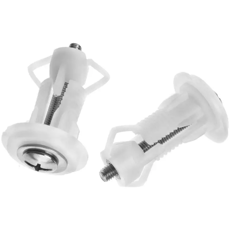 B62B-10Pcs Top Fix Toilet Cover Seat Screws Well Nut Pan Fixing WC Blind Hole Fitting Kit For Universal Toilet Seat Hinges
