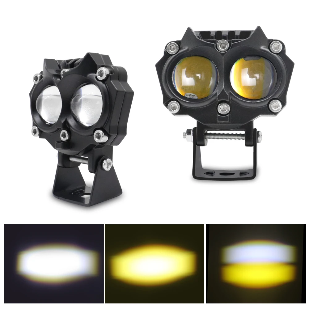 New Motorcycle Fog Lights 6000K 3500K LED Off Road Driving Light 20000LM Auxiliary Spot Work Lights for Truck Car ATV