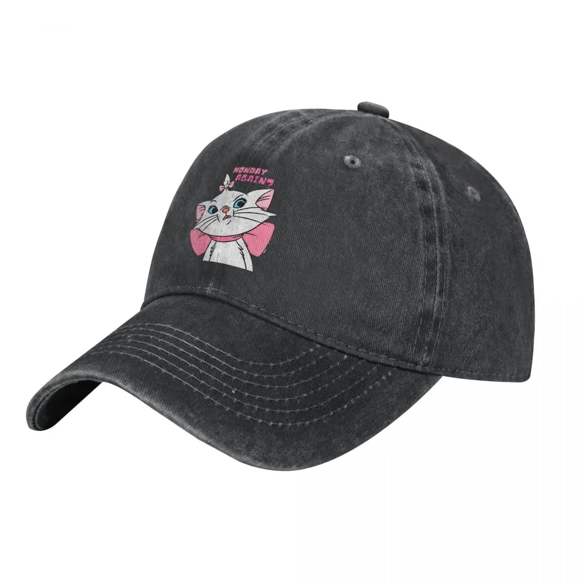 Marie Cat Aristocats Monday Again Men Baseball Caps Cute Distressed Cotton Hats Cap Vintage Outdoor Workouts Fit Snapback Cap